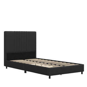 RealRooms Rio Upholstered Bed - Black - Twin