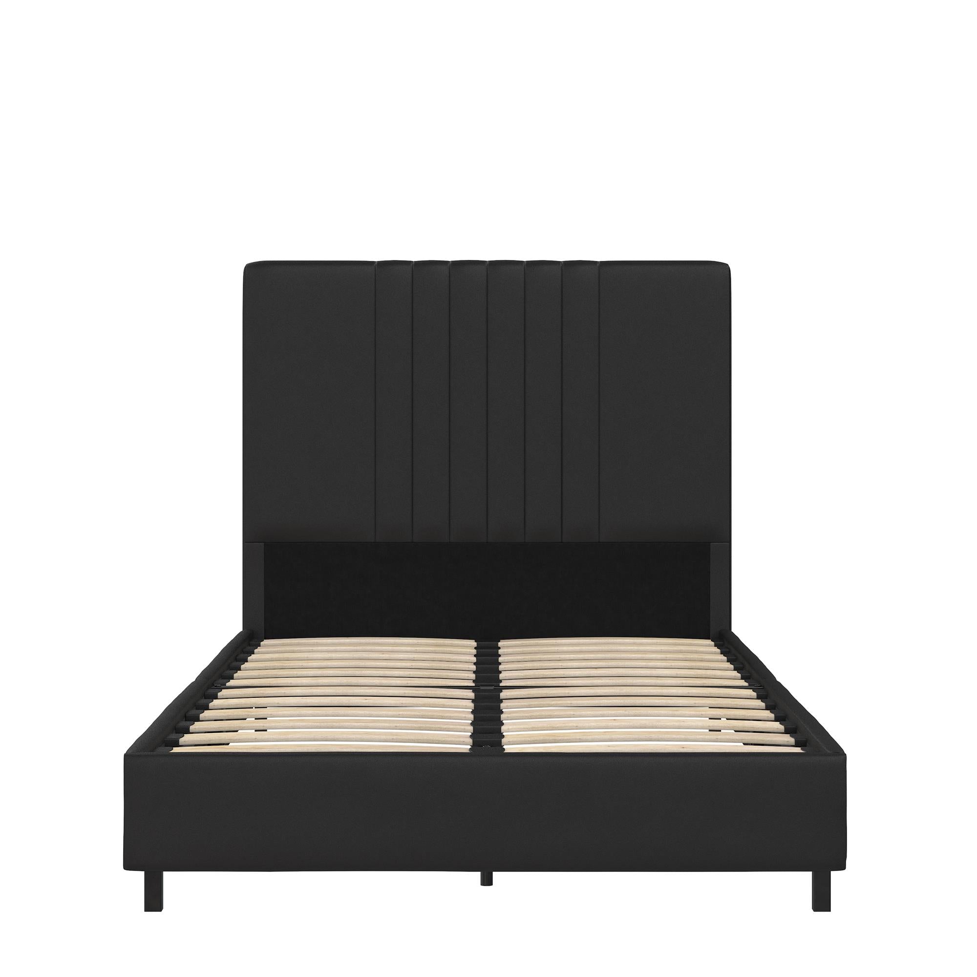 RealRooms Rio Upholstered Bed - Black - Twin