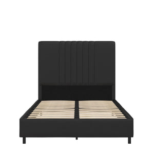 RealRooms Rio Upholstered Bed - Black - Twin