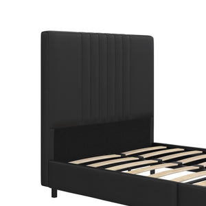 RealRooms Rio Upholstered Bed - Black - Twin