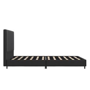 RealRooms Rio Upholstered Bed - Black - Full