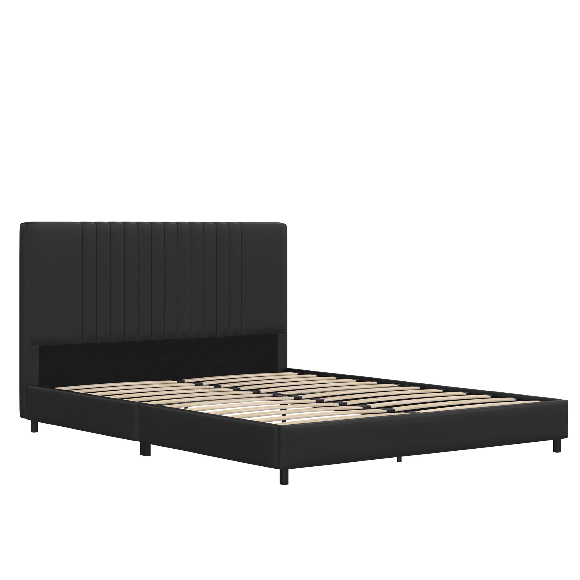 RealRooms Rio Upholstered Bed - Black - Full