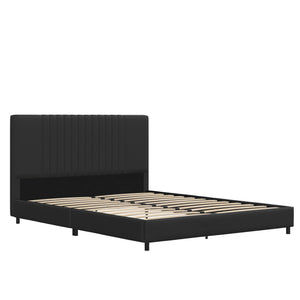 RealRooms Rio Upholstered Bed - Black - Full