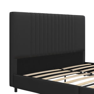 RealRooms Rio Upholstered Bed - Black - Full
