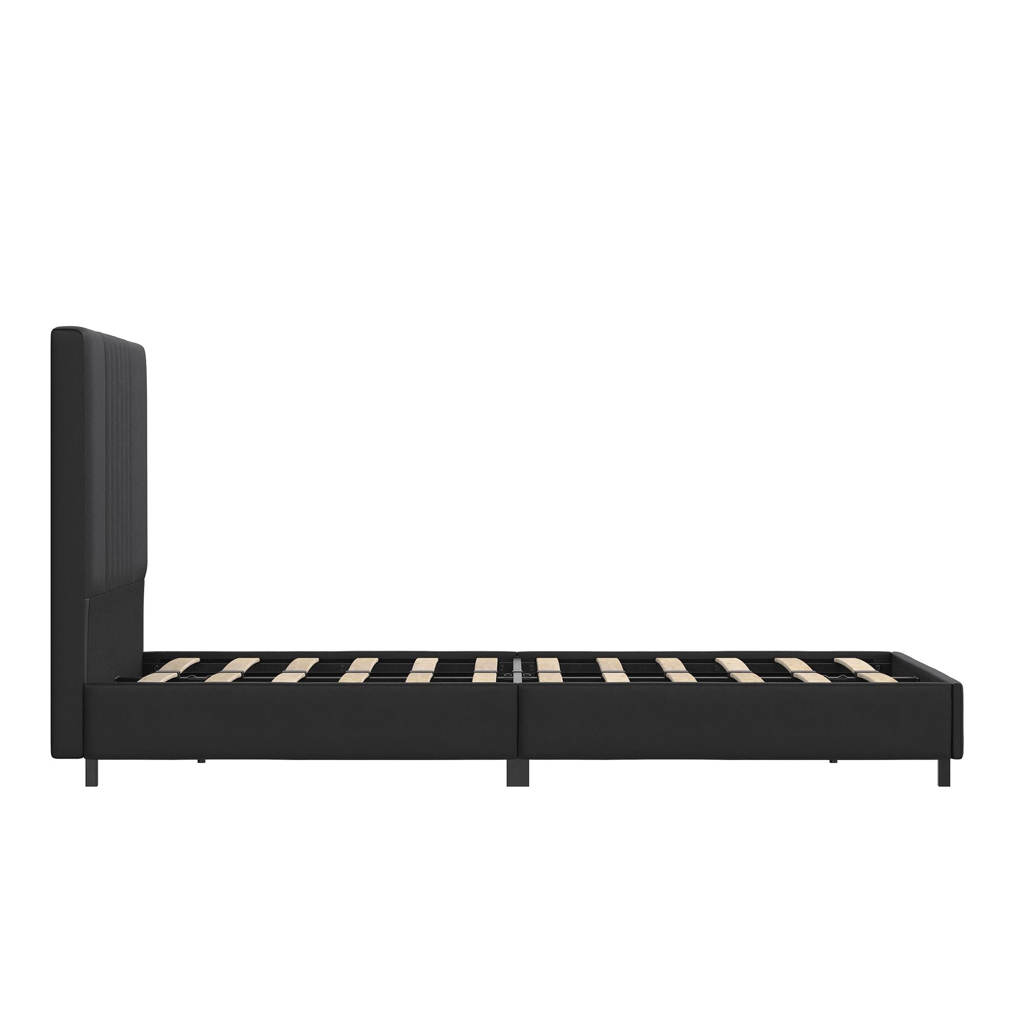 RealRooms Rio Upholstered Bed - Black - Twin