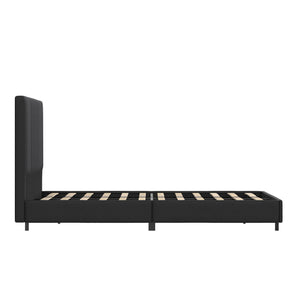 RealRooms Rio Upholstered Bed - Black - Twin