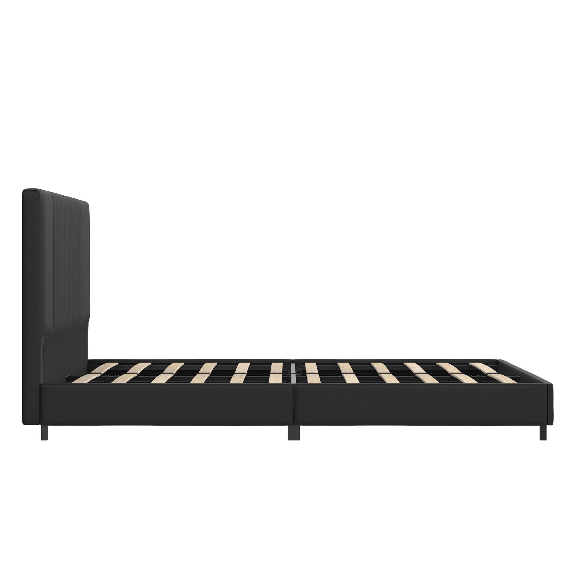 RealRooms Rio Upholstered Bed - Black - Queen