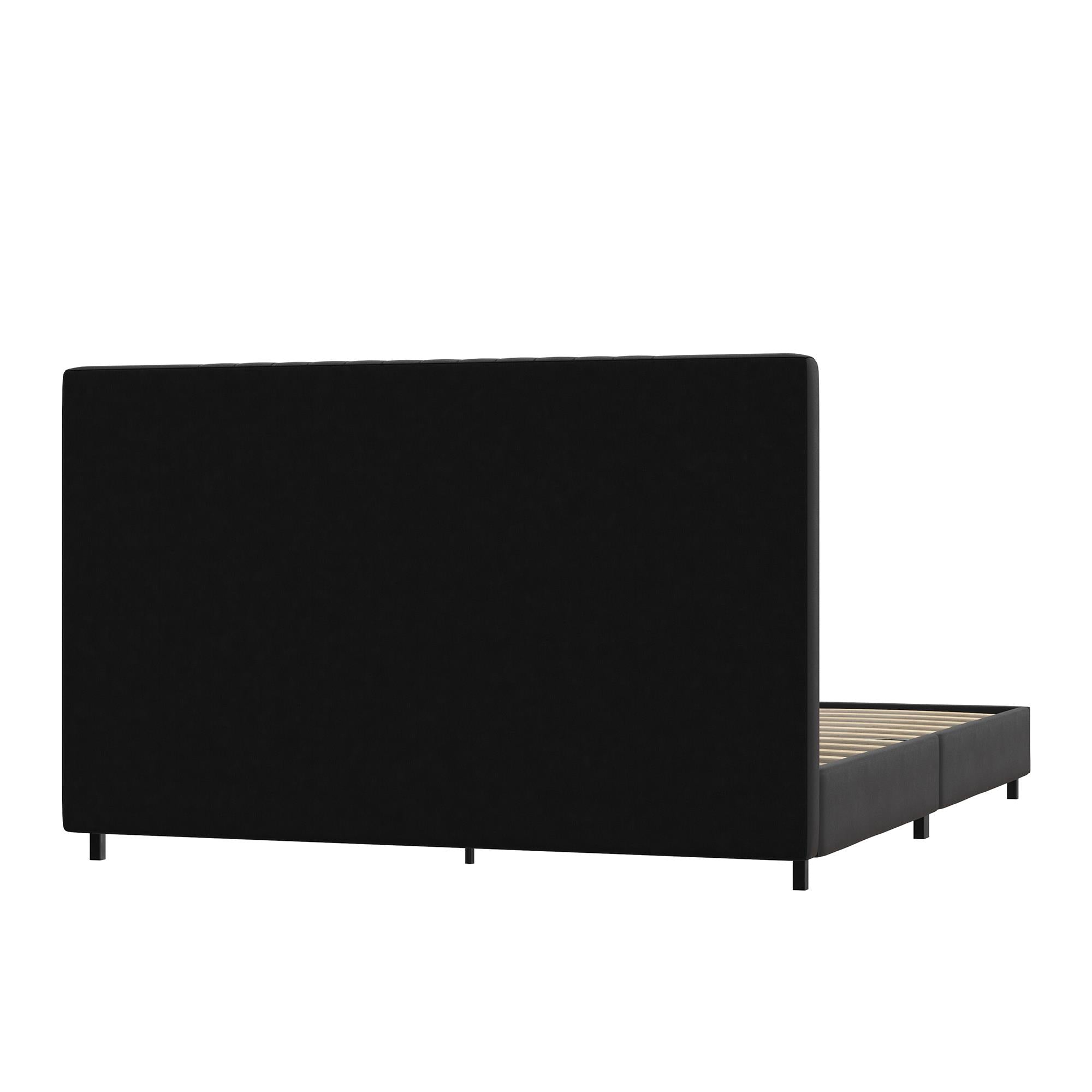 RealRooms Rio Upholstered Bed - Black - Queen