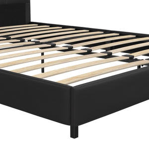 RealRooms Rio Upholstered Bed - Black - Queen