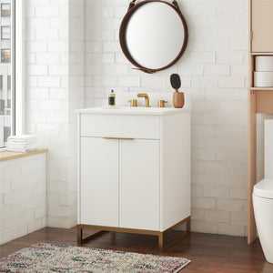 CosmoLiving Leona 24" Bathroom Vanity - White - 24"