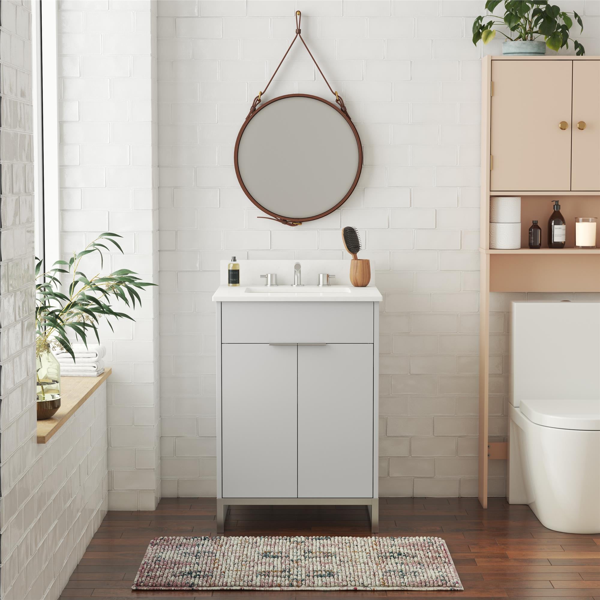 CosmoLiving Leona 24" Bathroom Vanity - Gray - 24"