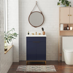 CosmoLiving Leona 24" Bathroom Vanity - Navy - 24"