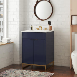 CosmoLiving Leona 24" Bathroom Vanity - Navy - 24"