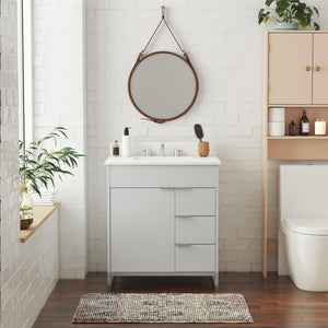 CosmoLiving Leona 30" Bathroom Vanity - Gray - 30"