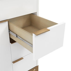 CosmoLiving Leona 30" Bathroom Vanity, White with Gold Metal - White - 30"