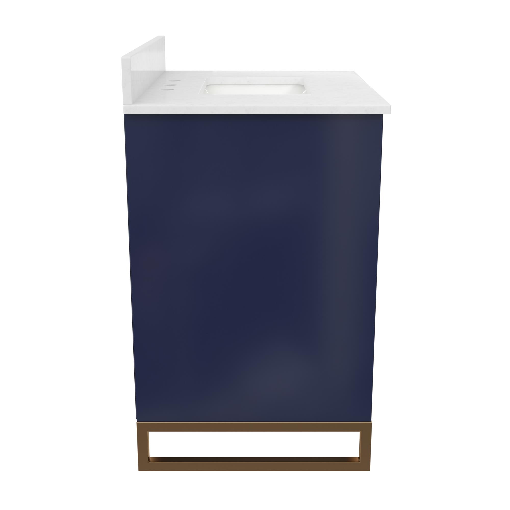 CosmoLiving Leona 30" Bathroom Vanity, Navy with Gold Metal - Navy - 30"
