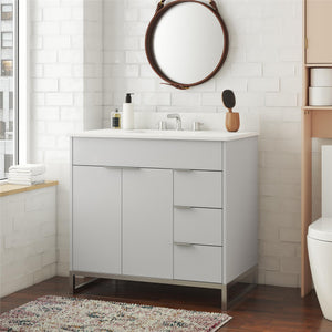 CosmoLiving Leona 36" Bathroom Vanity  - Gray - 36"