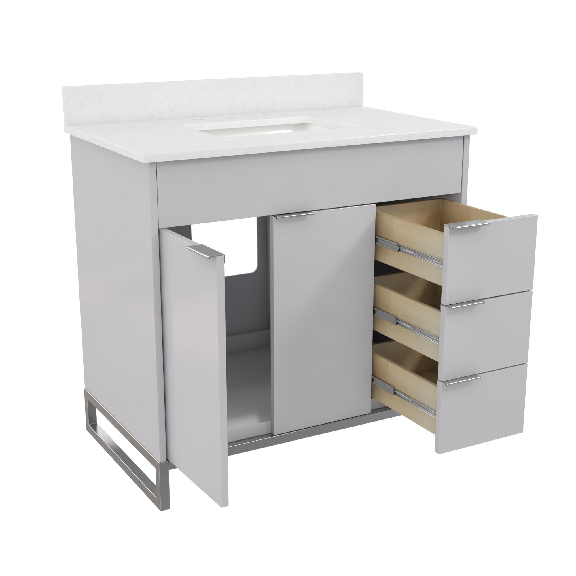 CosmoLiving Leona 36" Bathroom Vanity  - Gray - 36"