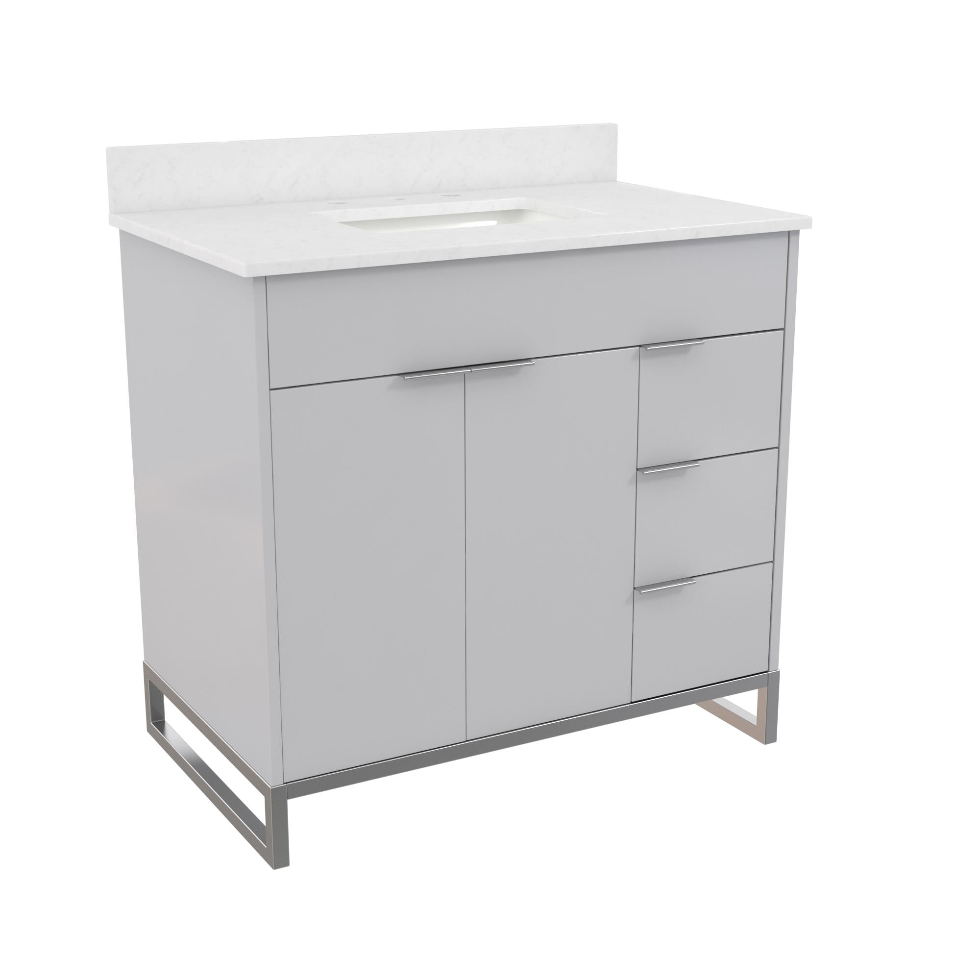 CosmoLiving Leona 36" Bathroom Vanity  - Gray - 36"