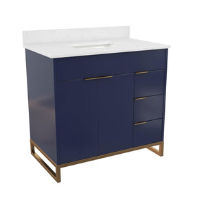CosmoLiving Leona 36" Bathroom Vanity  - Navy - 36"