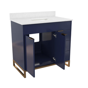 CosmoLiving Leona 36" Bathroom Vanity  - Navy - 36"