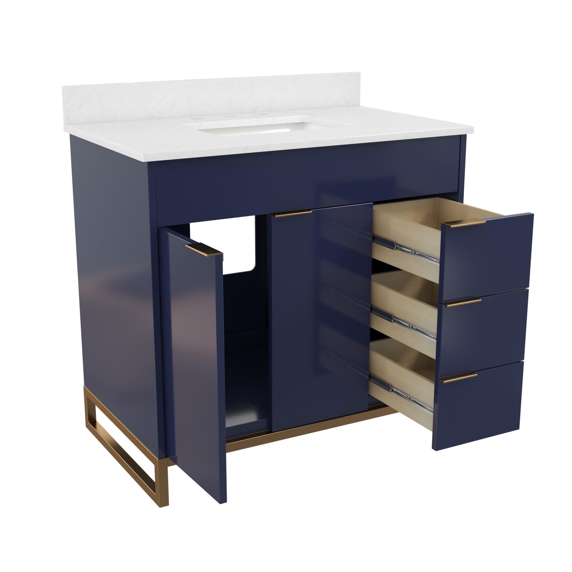 CosmoLiving Leona 36" Bathroom Vanity  - Navy - 36"
