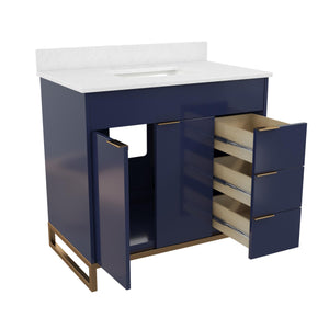 CosmoLiving Leona 36" Bathroom Vanity  - Navy - 36"