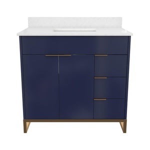 CosmoLiving Leona 36" Bathroom Vanity  - Navy - 36"