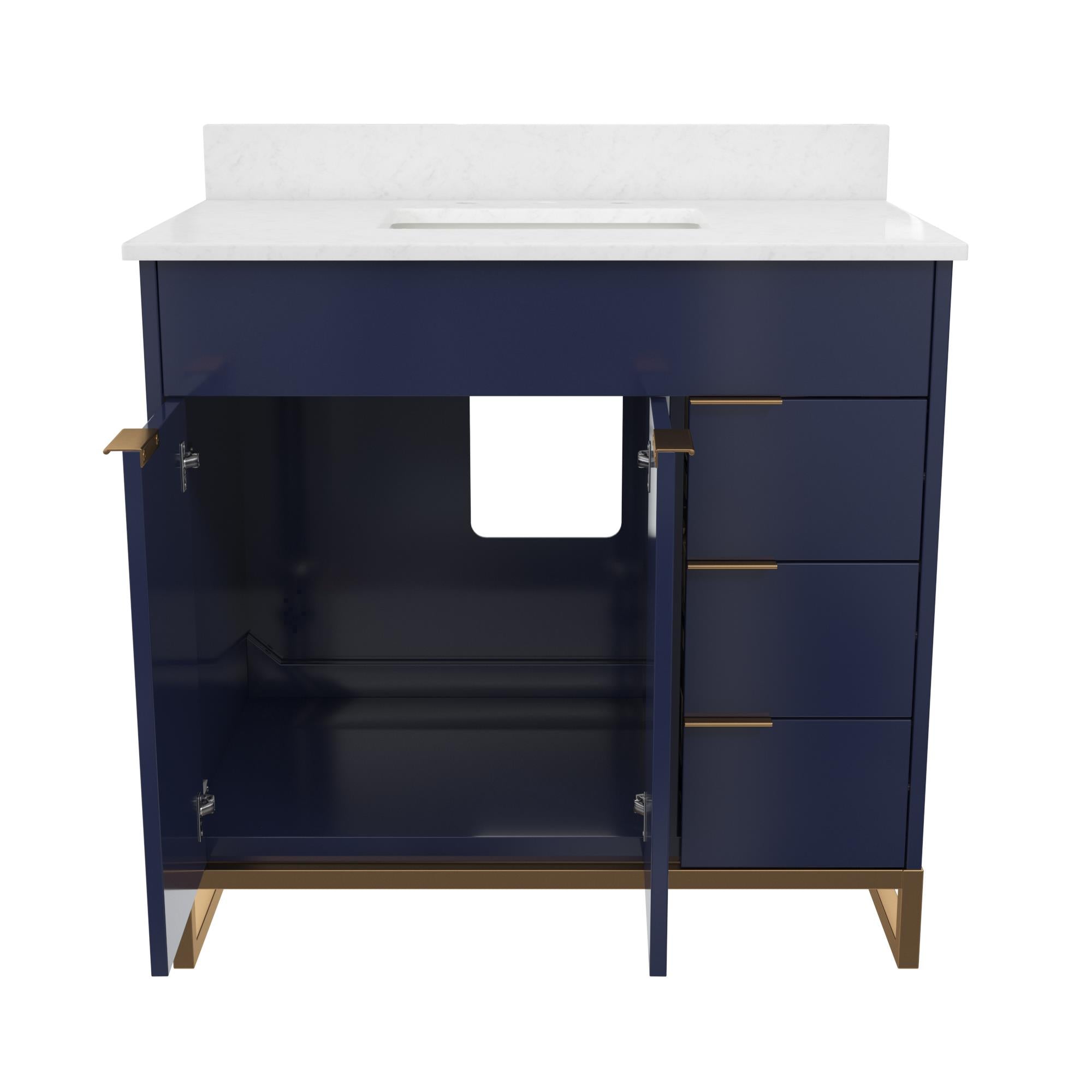 CosmoLiving Leona 36" Bathroom Vanity  - Navy - 36"