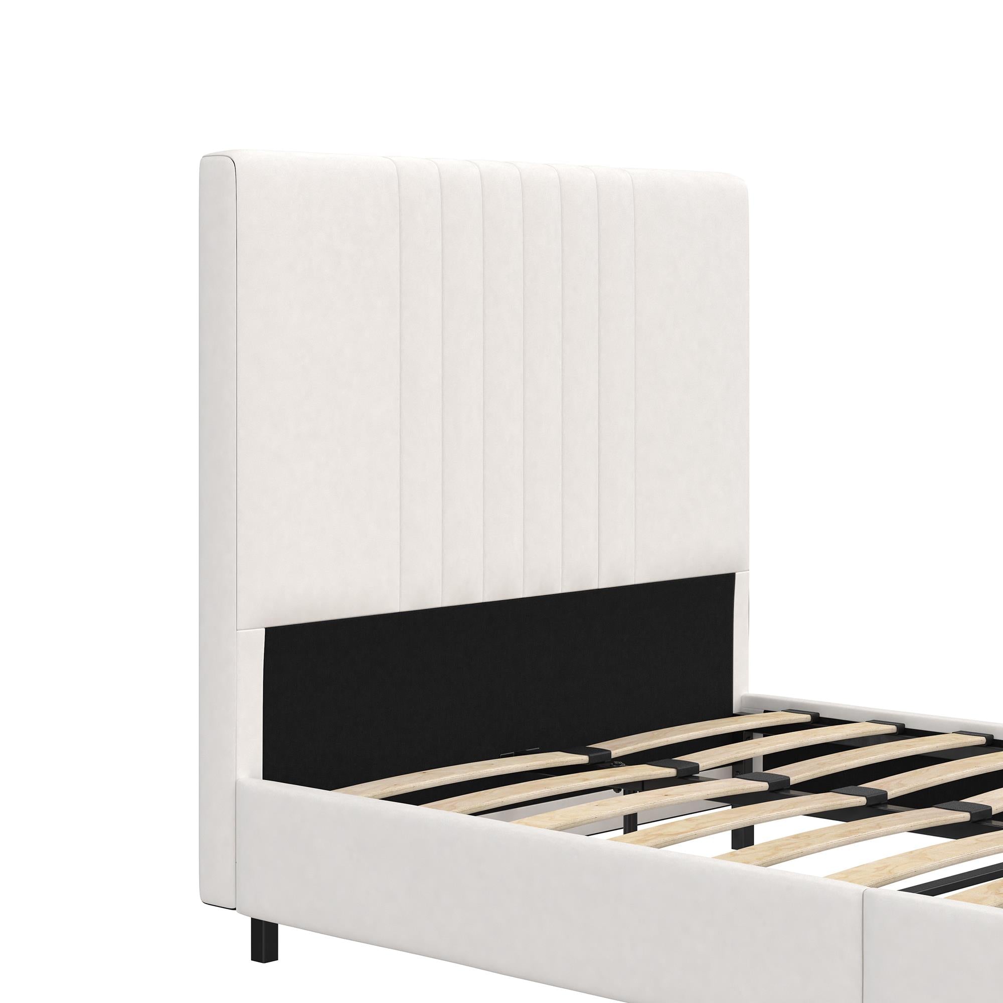 RealRooms Rio Upholstered Bed - White - Twin