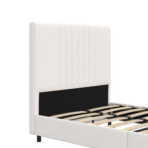 RealRooms Rio Upholstered Bed - White - Twin