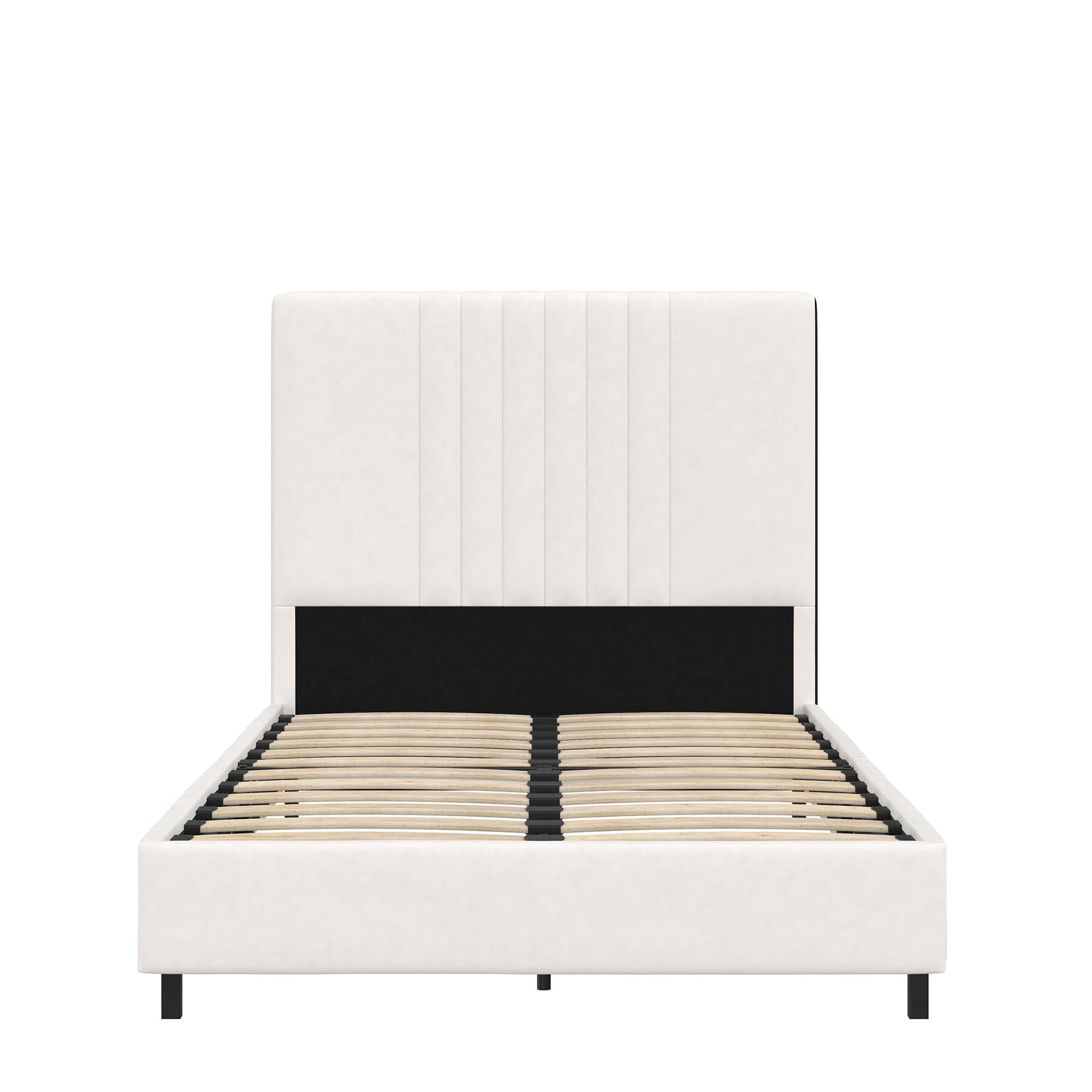 RealRooms Rio Upholstered Bed - White - Twin