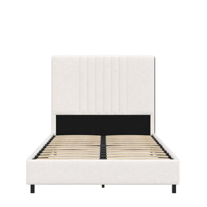 RealRooms Rio Upholstered Bed - White - Twin