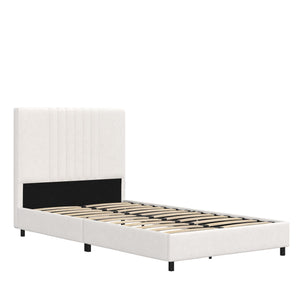 RealRooms Rio Upholstered Bed - White - Twin