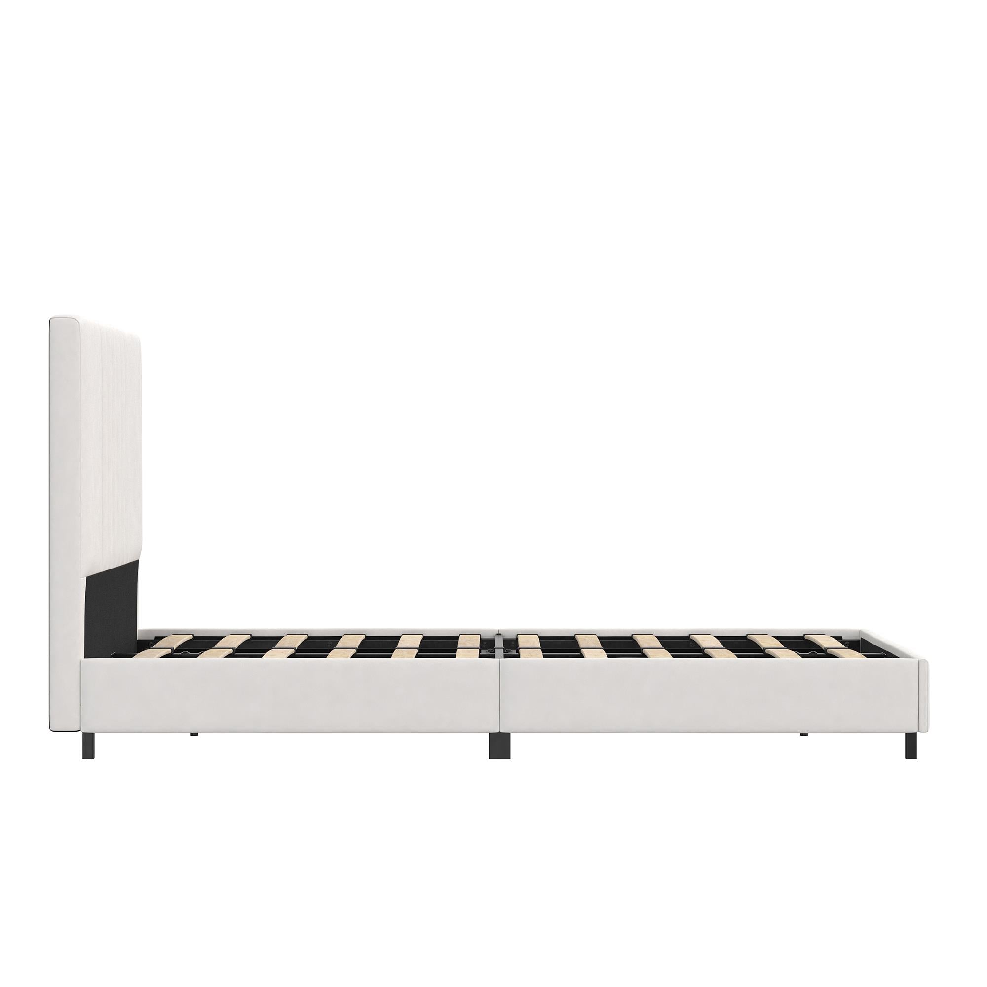 RealRooms Rio Upholstered Bed - White - Twin