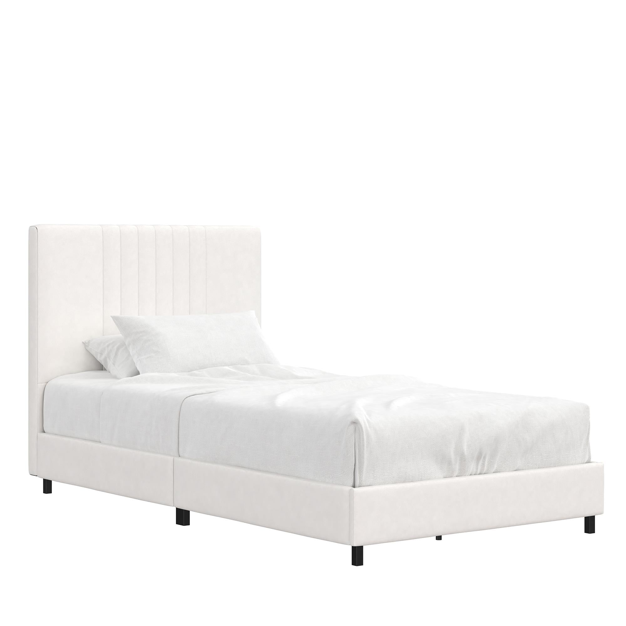RealRooms Rio Upholstered Bed - White - Twin