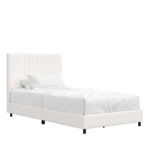 RealRooms Rio Upholstered Bed - White - Twin