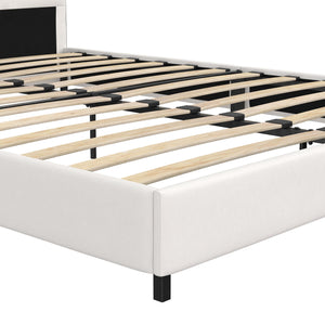 RealRooms Rio Upholstered Bed - White - Queen