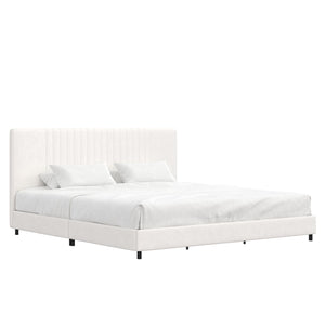 RealRooms Rio Upholstered Bed - White - King