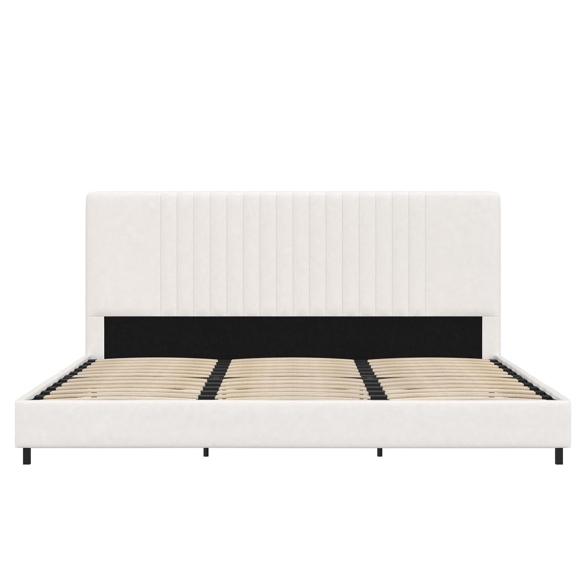RealRooms Rio Upholstered Bed - White - King