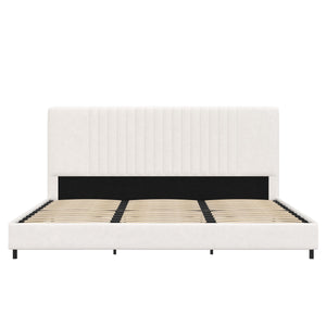 RealRooms Rio Upholstered Bed - White - King