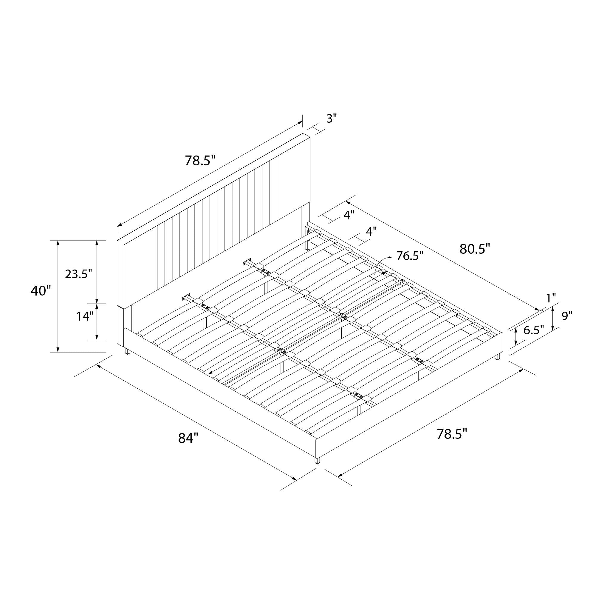 RealRooms Rio Upholstered Bed - White - King