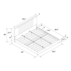 RealRooms Rio Upholstered Bed - White - King