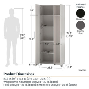 Systembuild Evolution Camberly Tall Asymmetrical Cabinet - Graphite Grey