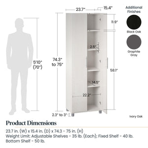 Systembuild Evolution Camberly 24" Utility Storage Cabinet - Graphite Grey