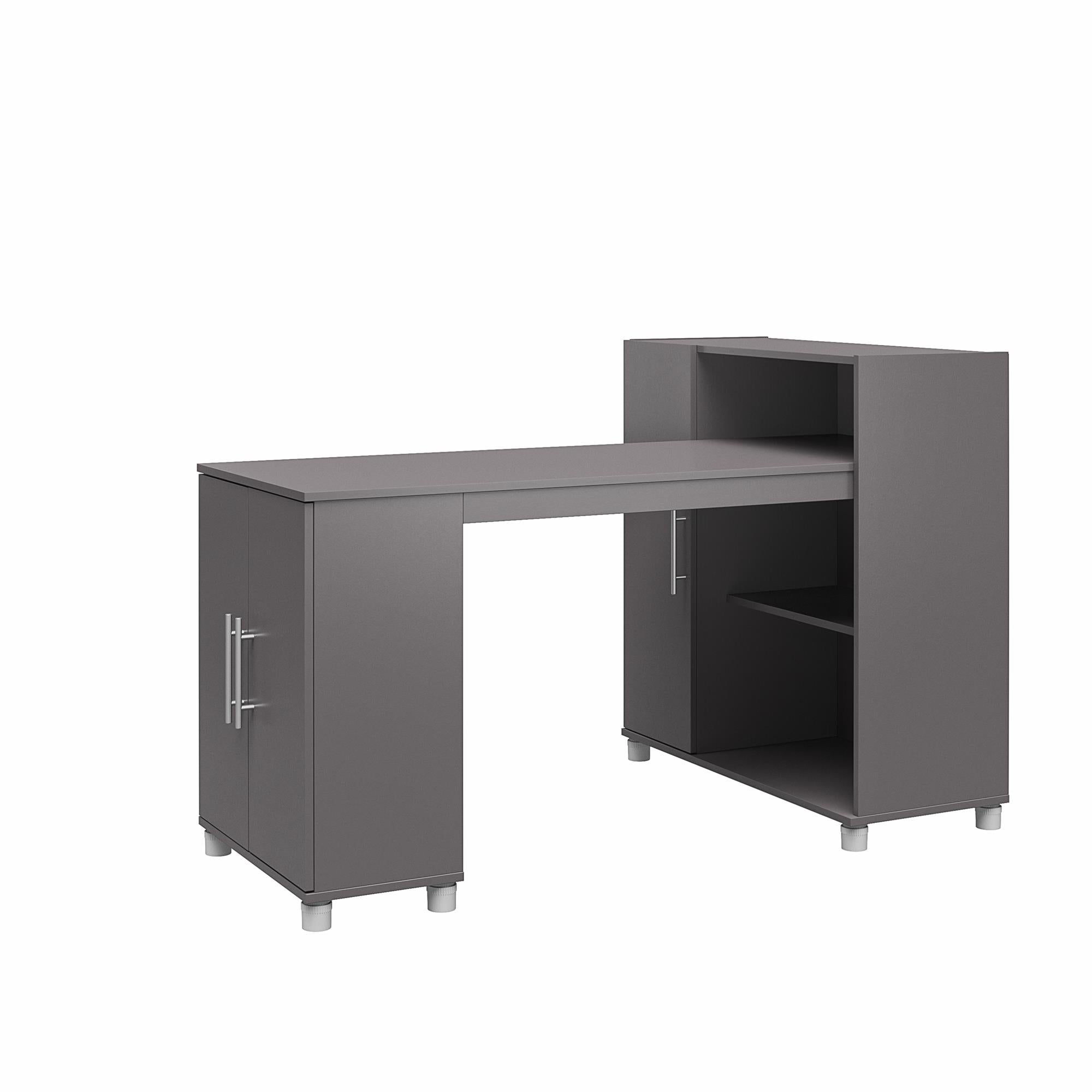 Systembuild Evolution Camberly Hobby and Craft Desk with Storage Cabinet - Graphite Grey