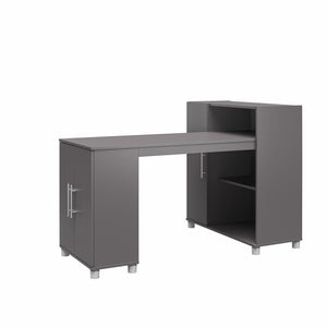 Systembuild Evolution Camberly Hobby and Craft Desk with Storage Cabinet - Graphite Grey