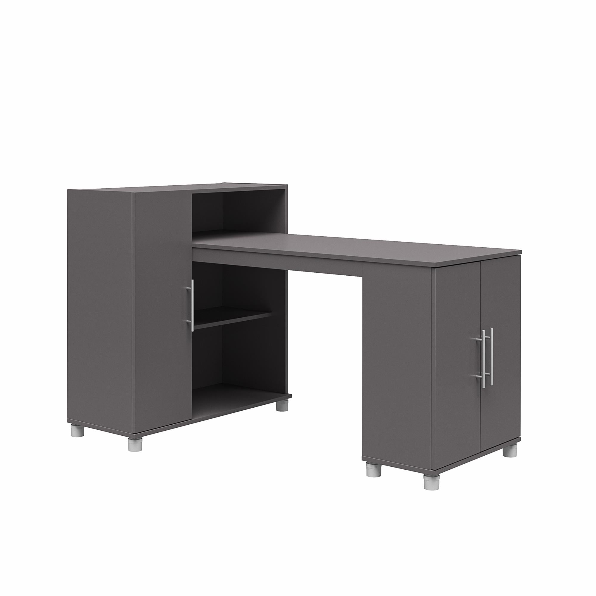 Systembuild Evolution Camberly Hobby and Craft Desk with Storage Cabinet - Graphite Grey