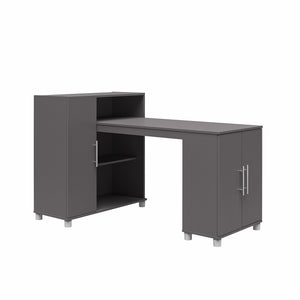 Systembuild Evolution Camberly Hobby and Craft Desk with Storage Cabinet - Graphite Grey