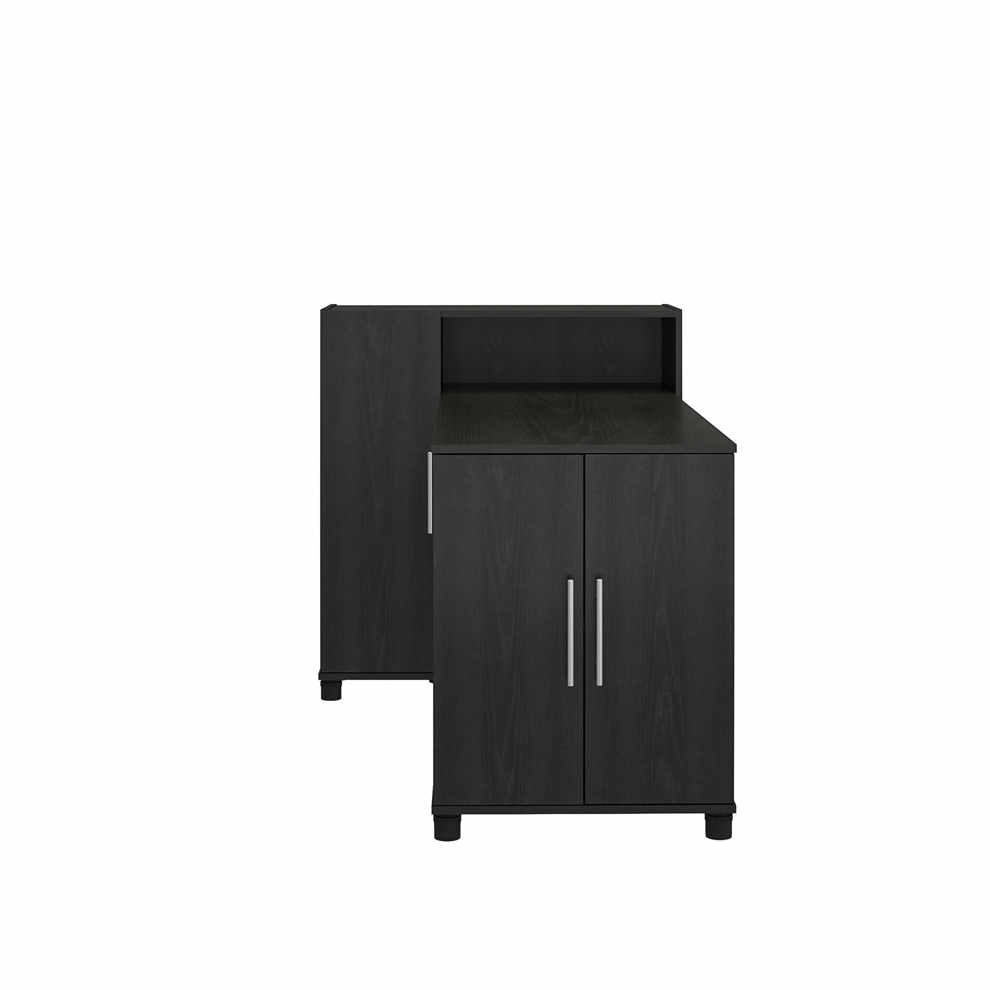 Systembuild Evolution Camberly Hobby and Craft Desk with Storage Cabinet - Black Oak
